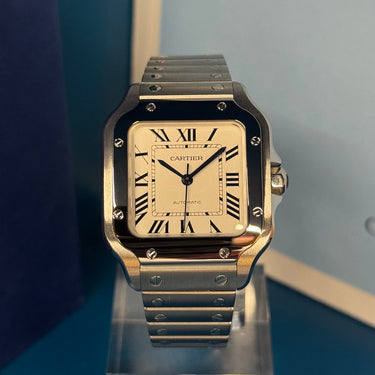 Cartier Santos M Blanc WSSA0010 d'occasion à Genève - Certified pre-owned- Minty Watches