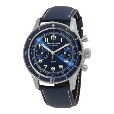 Pre-owned Blancpain Air Command Flyback Chronograph 42,5mm Titanium Automatic Blue Dial reference AC02-12B40-63B in Geneva - Certified pre-owned - Minty Watches