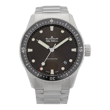 Pre-owned Blancpain Fifty Fathoms Bathyscaphe Automatic 43mm ref 5000-1110-71S in Geneva - Certified pre-owned - Minty Watches