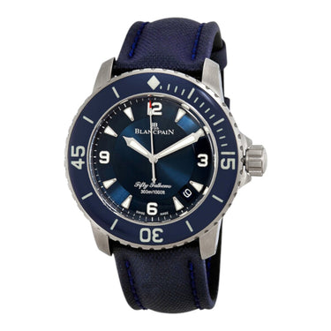 Pre-owned Blancpain Fifty Fathoms Blue 45 mm reference 5015-12B40-O52A in Geneva - Certified pre-owned - Minty Watches