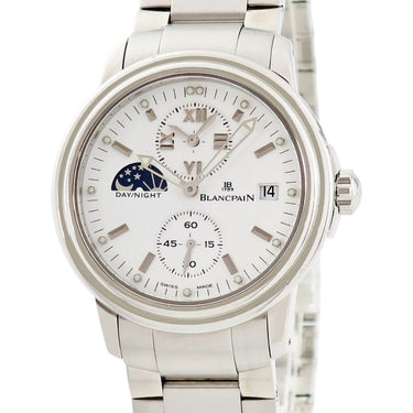 Pre-owned Blancpain Léman Double Time Zone 38mm White Dial Automatic ref 2160-1127-71 in Geneva - Certified pre-owned - Minty Watches