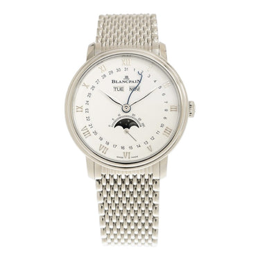 Pre-owned Blancpain Villeret Complete Calendar 40mm Automatic White Dial ref 6654-1127-MMB in Geneva - Certified pre-owned - Minty Watches