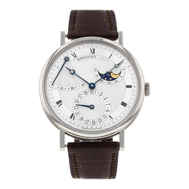 Pre-owned Breguet Classique Power Reserve Moon Phase 39mm White Gold reference 7137BB/11/9V6 in Geneva - Certified pre-owned - Minty Watches