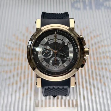 certified pre-owned Breguet Marine Chronograph 42mm Rose Gold reference 5827BR/Z2/9Z8 from 2008 in Geneva - Certified pre-owned - Minty Watches