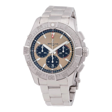 Pre-owned Breitling Avenger B01 Chronograph 44mm Sand & Black Dial Automatic reference AB0147101A1A1 in Geneva - Certified pre-owned - Minty Watches