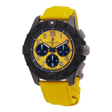Pre-owned Breitling Avenger B01 Chronograph Night Mission Black Ceramic & Titanium Yellow Dial refSB0147101I1X1 in Geneva - Certified pre-owned - Minty Watches