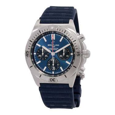Pre-owned Breitling Chronomat B01 42 mm Blue Dial Automatic reference AB0134101C1S1 in Geneva - Certified pre-owned - Minty Watches