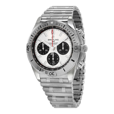 Pre-owned Breitling Chronomat B01 42 mm Silver Dial Automatic reference AB0134101G1A1 in Geneva - Certified pre-owned - Minty Watches