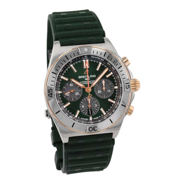 Pre-owned Breitling Chronomat B01 42 mm Green Dial Automatic reference UB0134131L1S1 in Geneva - Certified pre-owned - Minty Watches