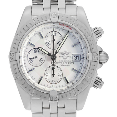 Pre-owned Breitling Chronomat Evolution White Mother-of-Pearl Dial 43mm ref A13356/A156A69PA in Geneva - Certified pre-owned - Minty Watches