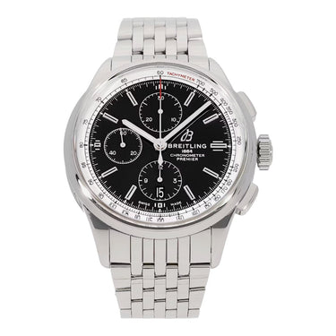 Pre-owned Breitling Premier Chronograph 42 mm Black Dial Automatic reference A13315351B1A1 in Geneva - Certified pre-owned - Minty Watches
