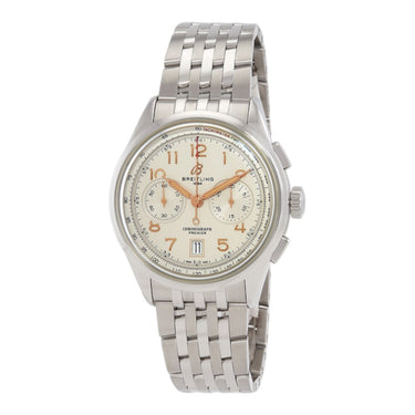Pre-owned Breitling Premier B01 Chronograph 42 mm Silver Dial Automatic reference AB0145211G1A1 in Geneva - Certified pre-owned - Minty Watches