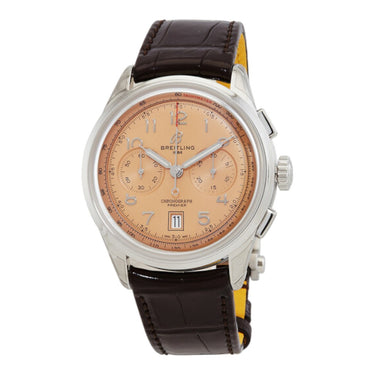 Pre-owned Breitling Premier B01 Chronograph 42 mm Salmon Dial Automatic reference AB0145331K1P1 in Geneva - Certified pre-owned - Minty Watches