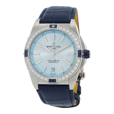 Pre-owned Breitling Super Chronomat Automatic 38mm Ice Blue Dial Automatic reference A17356531C1P1 in Geneva - Certified pre-owned - Minty Watches
