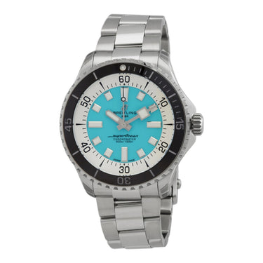 Pre-owned Breitling Superocean Automatic 44 mm Turquoise Dial reference A17376211L2A1 in Geneva - Certified pre-owned - Minty Watches