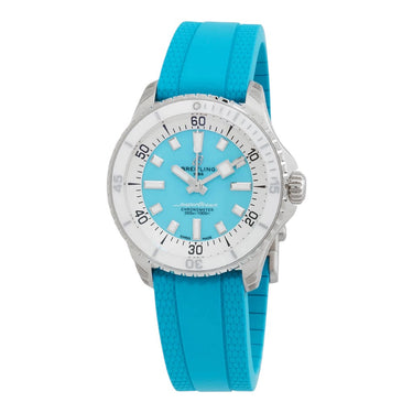 Pre-owned Breitling Superocean Automatic 36 mm Turquoise Dial reference A17377211C1S1 in Geneva - Certified pre-owned - Minty Watches