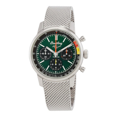 Pre-owned Breitling Top Time B01 Ford Mustang 41 mm Black & Green Dial Automatic reference AB01762A1L1A1 in Geneva - Certified pre-owned - Minty Watches