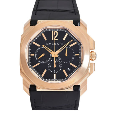 Pre-owned Bvlgari Octo Velocissimo 41 mm Automatic Black Dial Rose Gold reference 102115 in Geneva - Certified pre-owned - Minty Watches