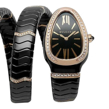 Pre-owned Bvlgari Serpenti Spiga 35 mm Rose Gold Diamond reference SPC35BG/103199 in Geneva - Certified pre-owned - Minty Watches