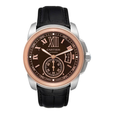 Pre-owned Cartier Calibre de Cartier 42 mm Brown Dial Automatic Rose Gold reference W7100051 in Geneva - Certified pre-owned - Minty Watches
