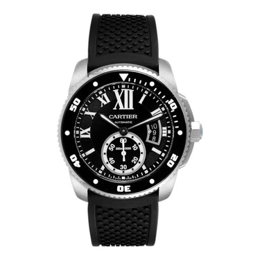 Pre-owned Cartier Calibre de Cartier Diver 42 mm Black Dial Automatic reference W7100056 in Geneva - Certified pre-owned - Minty Watches
