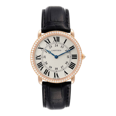 Pre-owned Cartier Ronde Louis LM 36mm Rose Gold Diamond reference WR000651 in Geneva - Certified pre-owned - Minty Watches