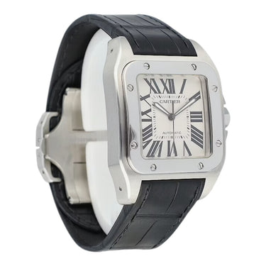 Pre-owned Cartier Santos 100 LM 51,1x41,3mm White Dial Automatic reference W20073X8 in Geneva - Certified pre-owned - Minty Watches