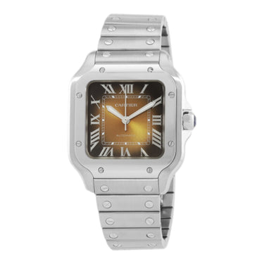 Pre-owned Cartier Santos de Cartier 35,1 mm Brown Gradient Dial Automatic reference WSSA0065 in Geneva - Certified pre-owned - Minty Watches