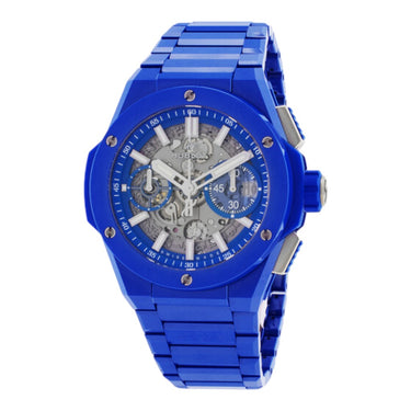 Pre-owned Hublot Big Bang Integrated Indigo Blue Ceramic Limited to 250 pieces 42mm reference 451.EX.5129.EX in Geneva - Certified pre-owned - Minty Watches