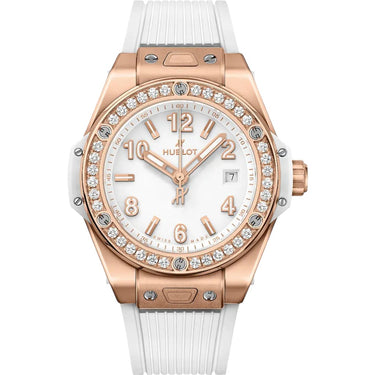 Pre-owned Hublot Big Bang One Click King Gold Diamonds 33 mm reference 485.OE.2080.RW.1204 in Geneva - Certified pre-owned - Minty Watches