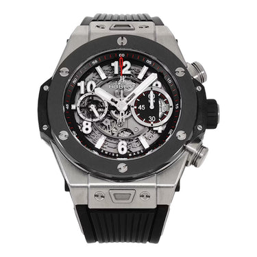 Pre-owned Hublot Big Bang Unico Titanium Ceramic 45mm Skeleton Dial ref 411. NM 1170 RX in Geneva - Certified pre-owned - Minty Watches