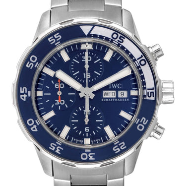Pre-owned IWC Aquatimer Chronograph 44 mm Blue Dial Automatic reference IW376710 in Geneva - Certified pre-owned - Minty Watches