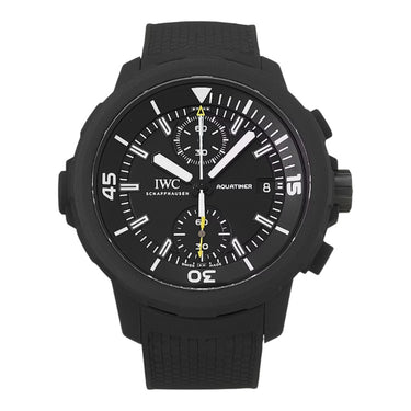 Pre-owned IWC Aquatimer Chronograph "Galapagos Islands" 44 mm Black Dial Automatic reference IW379502 in Geneva - Certified pre-owned - Minty Watches