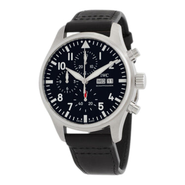 Pre-owned IWC Pilot's Watch Chronograph 43mm Black Dial Automatic reference IW378001 in Geneva - Certified pre-owned - Minty Watches