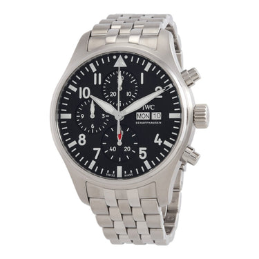 Pre-owned IWC Pilot's Watch Chronograph 43 mm Black Dial Automatic reference IW378002 in Geneva - Certified pre-owned - Minty Watches