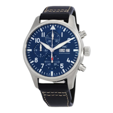 Pre-owned IWC Pilot's Watch Chronograph 43 mm Blue Dial Automatic reference IW378003 in Geneva - Certified pre-owned - Minty Watches