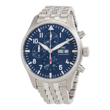Pre-owned IWC Pilot's Watch Chronograph 43 mm Blue Dial Automatic reference IW378004 in Geneva - Certified pre-owned - Minty Watches