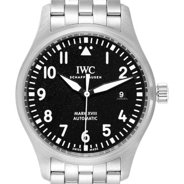 Pre-owned IWC Pilot's Watch Mark XVIII 40 mm Black Dial Automatic reference IW327011 in Geneva - Certified pre-owned - Minty Watches