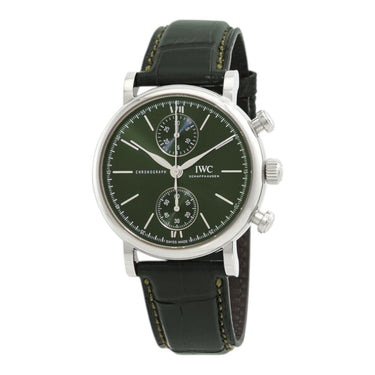 Pre-owned IWC Portofino Chronograph 39 mm Green Dial Automatic reference IW391405 in Geneva - Certified pre-owned - Minty Watches