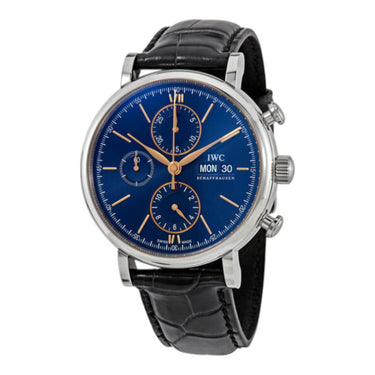 Pre-owned IWC Portofino Chronograph 42 mm Blue Dial Automatic reference IW391036 in Geneva - Certified pre-owned - Minty Watches