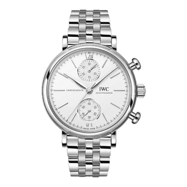 Pre-owned IWC Portofino Chronograph 39 mm Automatic White Dial reference IW391503 in Geneva - Certified pre-owned - Minty Watches