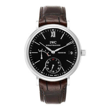 Pre-owned IWC Portofino Hand-Wound 8 Days Black Dial 45 mm reference IW510102 in Geneva - Certified pre-owned - Minty Watches