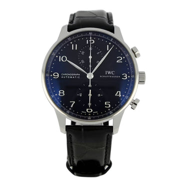 Pre-owned IWC Portugieser Chronograph 40,9mm Black Dial Automatic reference IW371447 in Geneva - Certified pre-owned - Minty Watches
