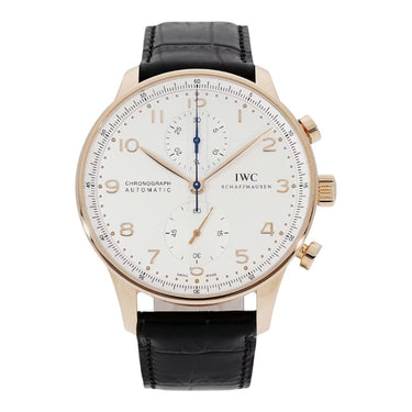 Pre-owned IWC Schaffhausen Portugieser Chronograph 40,9 mm Silver Dial reference IW371480 in Geneva - Certified pre-owned - Minty Watches