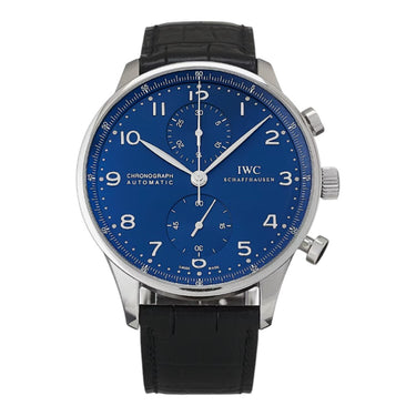 Pre-owned IWC Portugieser Chronograph 40,9mm Blue Dial Automatic reference IW371491 in Geneva - Certified pre-owned - Minty Watches