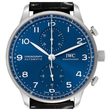 Pre-owned IWC Portugieser Chronograph 41mm Blue Dial Automatic reference IW371606 in Geneva - Certified pre-owned - Minty Watches