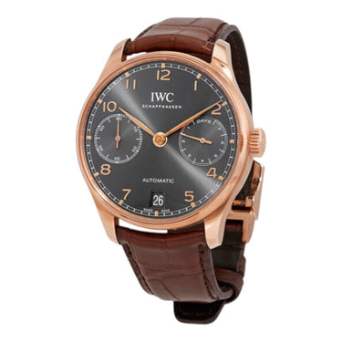 Pre-owned IWC Portugieser Automatic 42,3 mm Rose Gold Grey Dial reference IW500702 in Geneva - Certified pre-owned - Minty Watches
