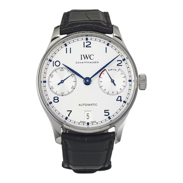 Pre-owned IWC Portugieser Automatic 7 days 42,3mm Silver Dial reference IW500705 in Geneva - Certified pre-owned - Minty Watches