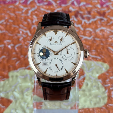 certified pre-owned Jaeger-LeCoultre Master Eight Days Perpetual reference Q1612420 from 2014 in Geneva - Certified pre-owned - Minty Watches