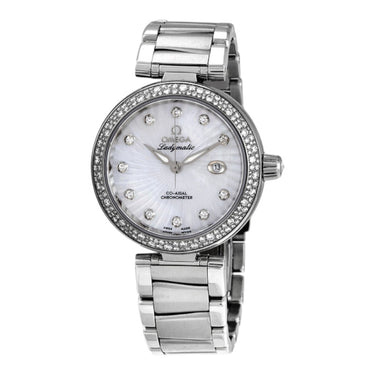 Pre-owned Omega De Ville Ladymatic Co-Axial 34 mm Diamond Bezel reference 425.35.34.20.55.001 in Geneva - Certified pre-owned - Minty Watches